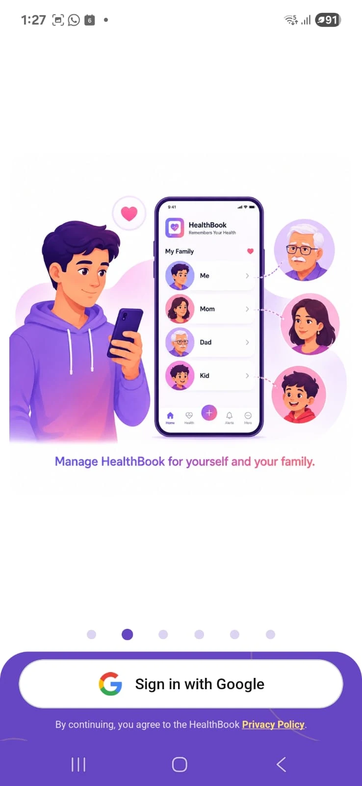 A family member maintaining health information for loved ones