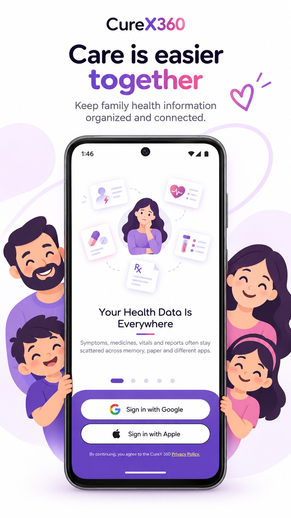 Curex360 brings family health information together with permission-based Care Circle sharing